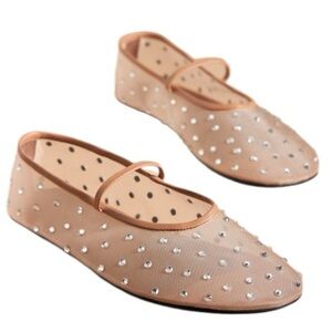 Jeffrey Campbell Tan Flats with Silver Accents